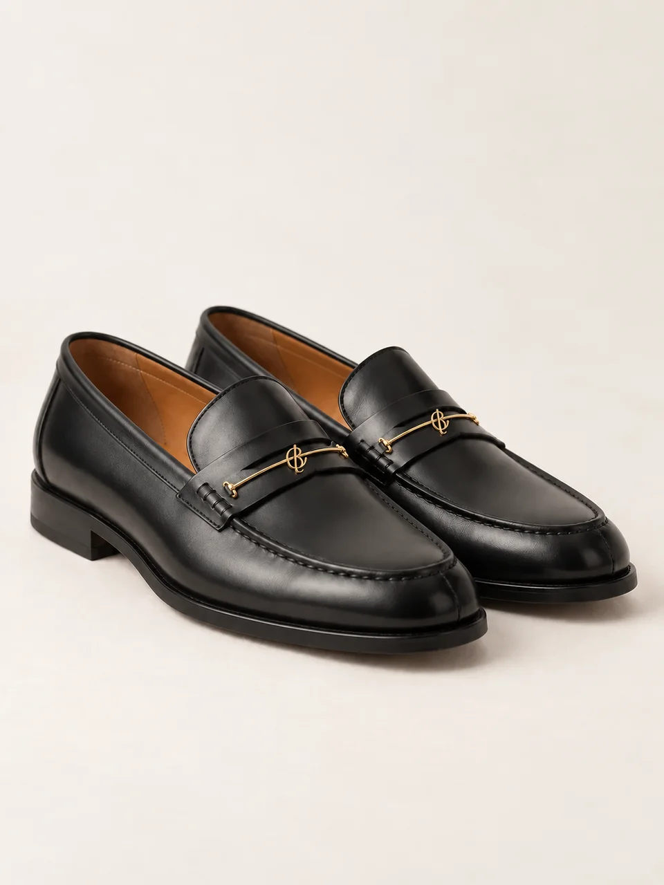 AI-generated Heritage Loafers Black concept — proposed footwear branding. Unproduced; final specifications subject to change.